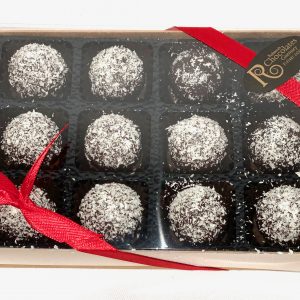 12 gift box of Luxury Malibu Liqueur filled Dark Chocolate Truffles