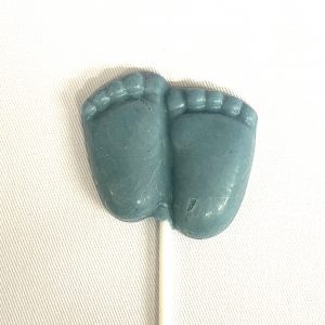 Handmade Baby Feet in coloured white chocolate ‘Blue’