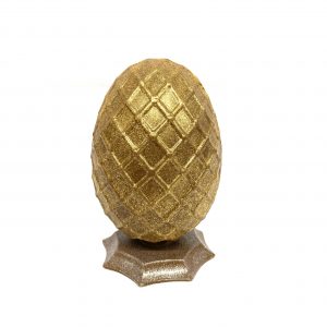 5″ Handmade Golden Easter Egg in Milk Chocolate with gold and silver Luster