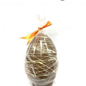 10″ Handmade Milk Chocolate Easter Egg with white drizzle