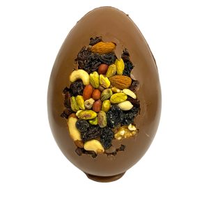8″ Handmade Milk chocolate Easter Egg with a mixed Fruit & Nut front