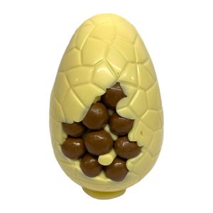6″ White chocolate Easter Egg with Maltesers front