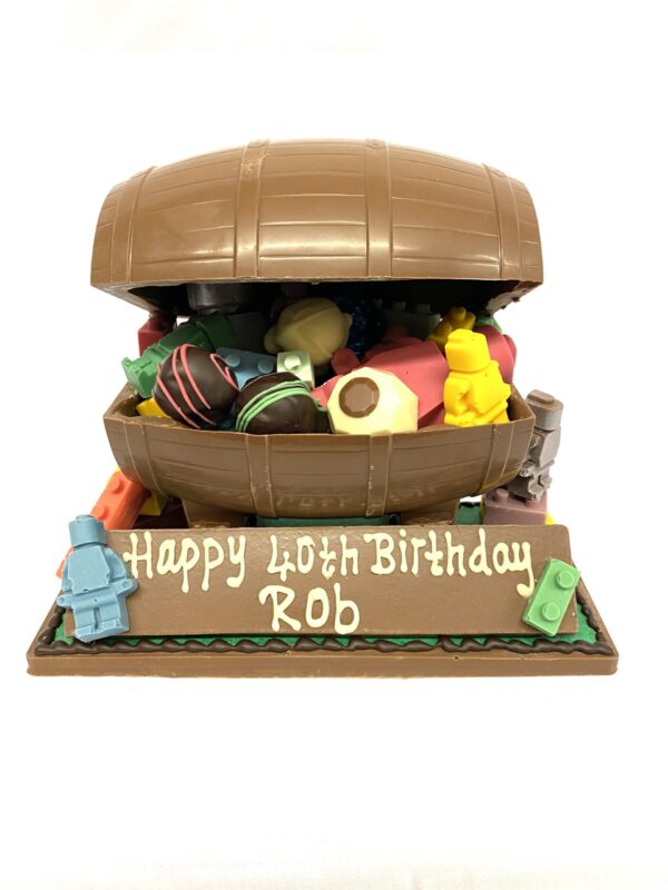 Bespoke Handmade Barrel with lego chocolate and chocolate and truffles