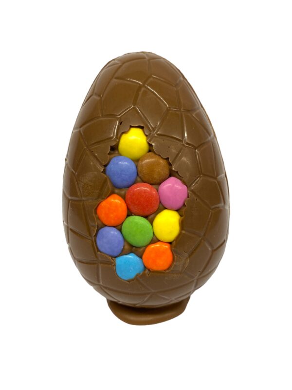 6" Milk Chocolate Easter Egg with Smartie front