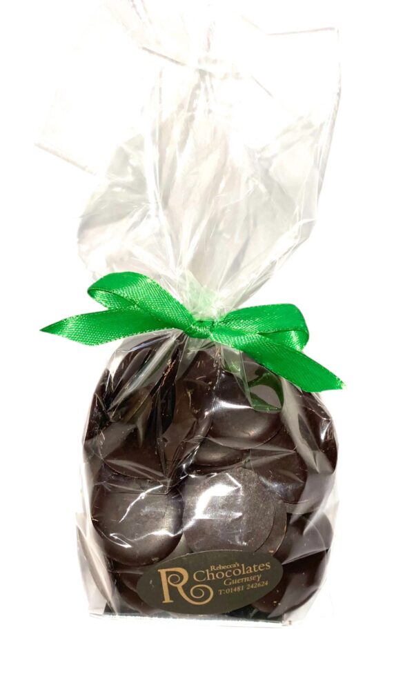 Vegan friendly Mint drops in dark chocolate