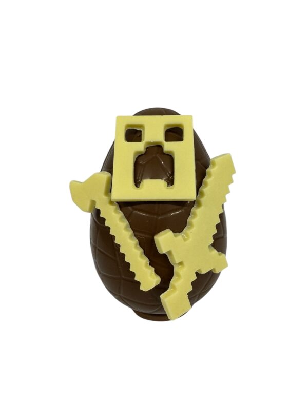 Standard Easter Egg with 'Minecraft' pieces in Milk & White chocolate