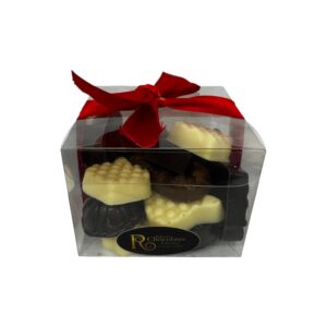 Christmas themed solid shapes in Milk White & Dark Chocolate